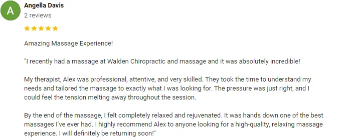 Chiropractic Calgary AB Angella Davis Screenshot Testimonial