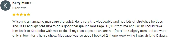 Chiropractic Calgary AB Kerry Moore Screenshot Testimonial